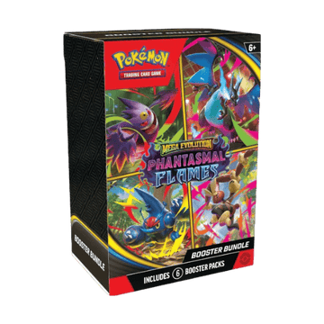 Booster Bundle Pokémon ME02 Mega Evolución Llamas Fantasmales con 6 sobres de cartas