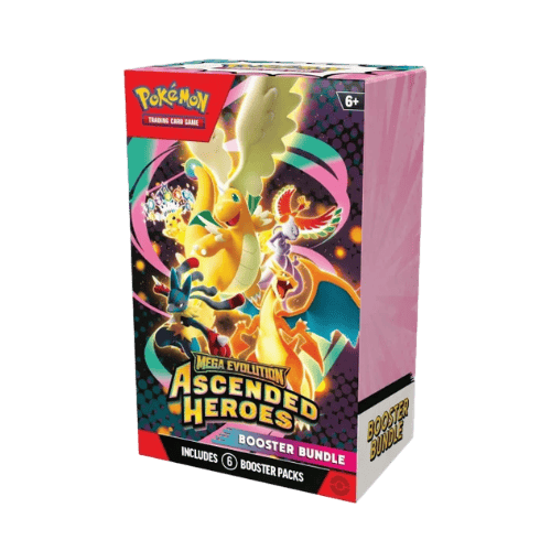 Booster Bundle Pokémon Megaevolución-Héroes Ascendentes en español con 6 sobres sellados