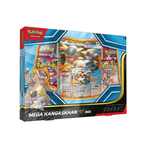 Caja de colección Pokémon TCG Mega-Kangaskhan EX con carta jumbo y sobres de mejora