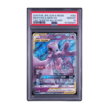 Pokémon #052 Mewtwo & Mew GX sm12a Tag Team Gx All Stars PSA 10 Japonés