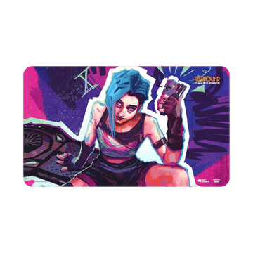 Tapete de juego Jinx Riftbound: Origins con borde cosido y base antideslizante