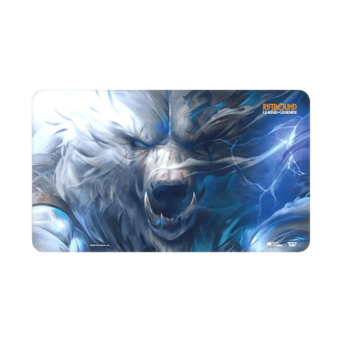 Tapete de juego Volibear Riftbound: Origins con borde cosido y base antideslizante