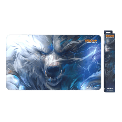 Tapete de juego Volibear Riftbound: Origins con borde cosido y base antideslizante